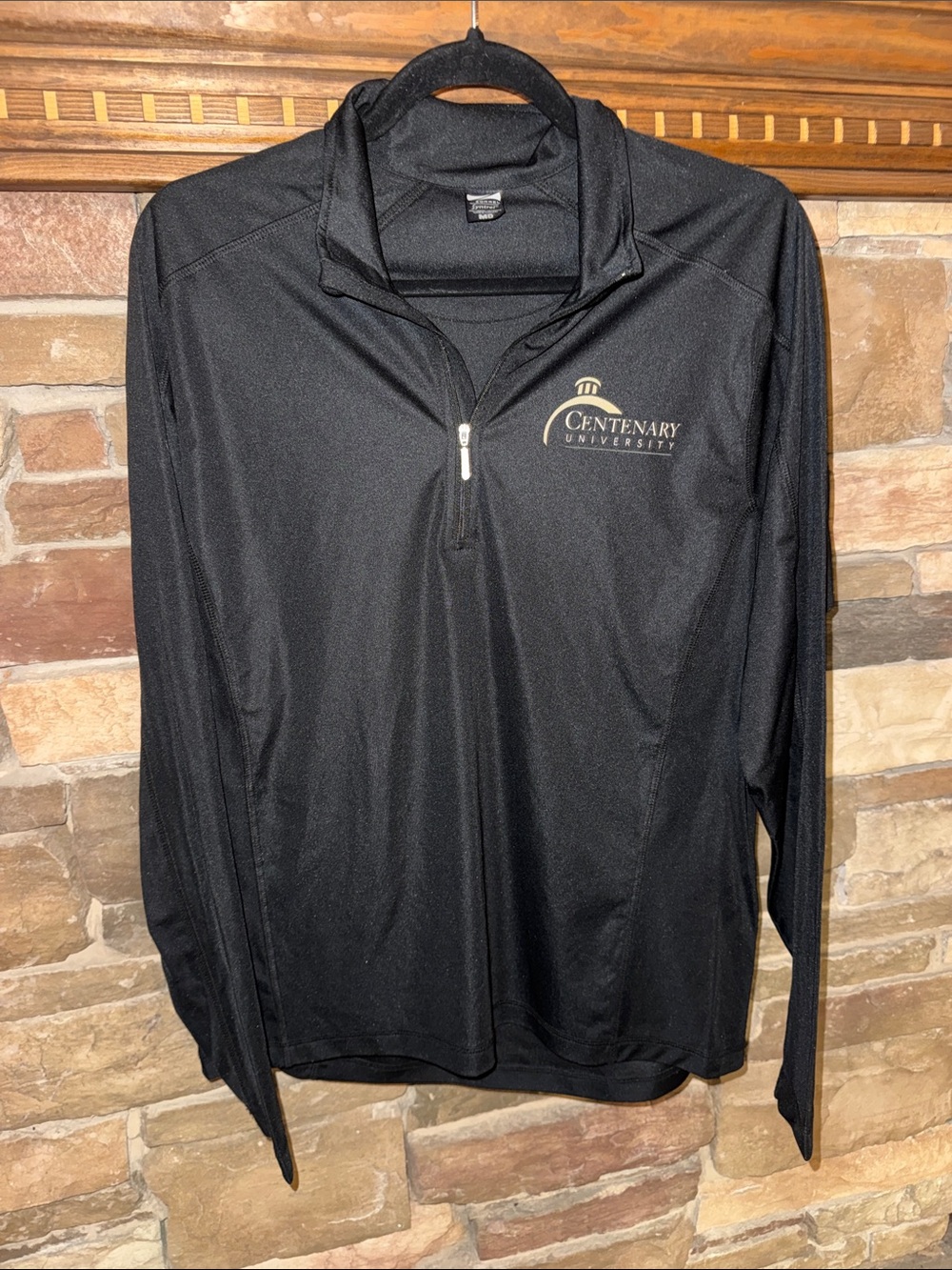 Black Centenary University Long-Sleeve Quarter-Zip Performance Tee